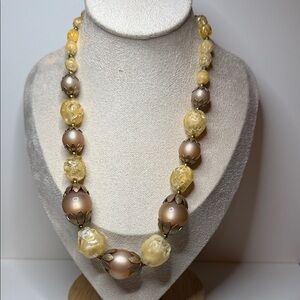 Vintage HOBE moonglow neutral color palette signed MCM necklace stunning